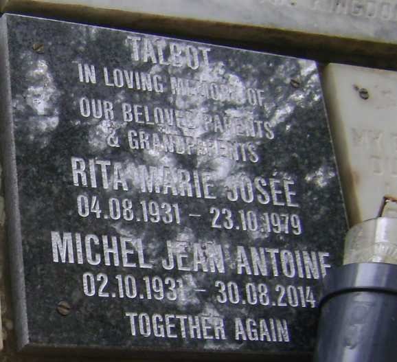 TALBOT Michel Jean Antoine 1931-2014 &amp; Rita Marie Josée 1931-1979