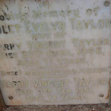 TAYLOR Harry Vincent -1951 &amp; Violet Evelyn -1946