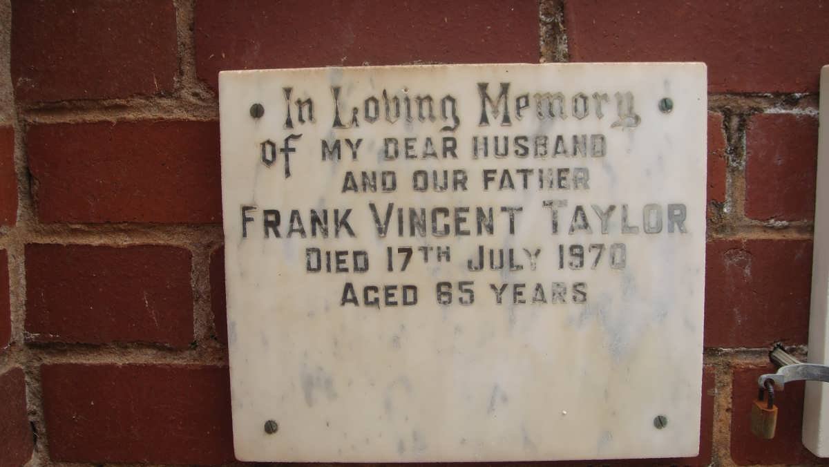 TAYLOR Frank Vincent -1970