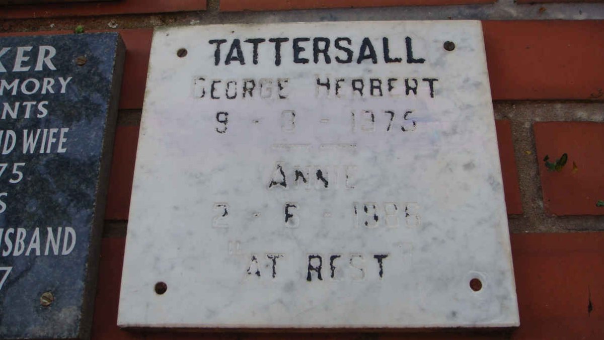TATTERSALL George Herbert -1975 &amp; Annie -1986