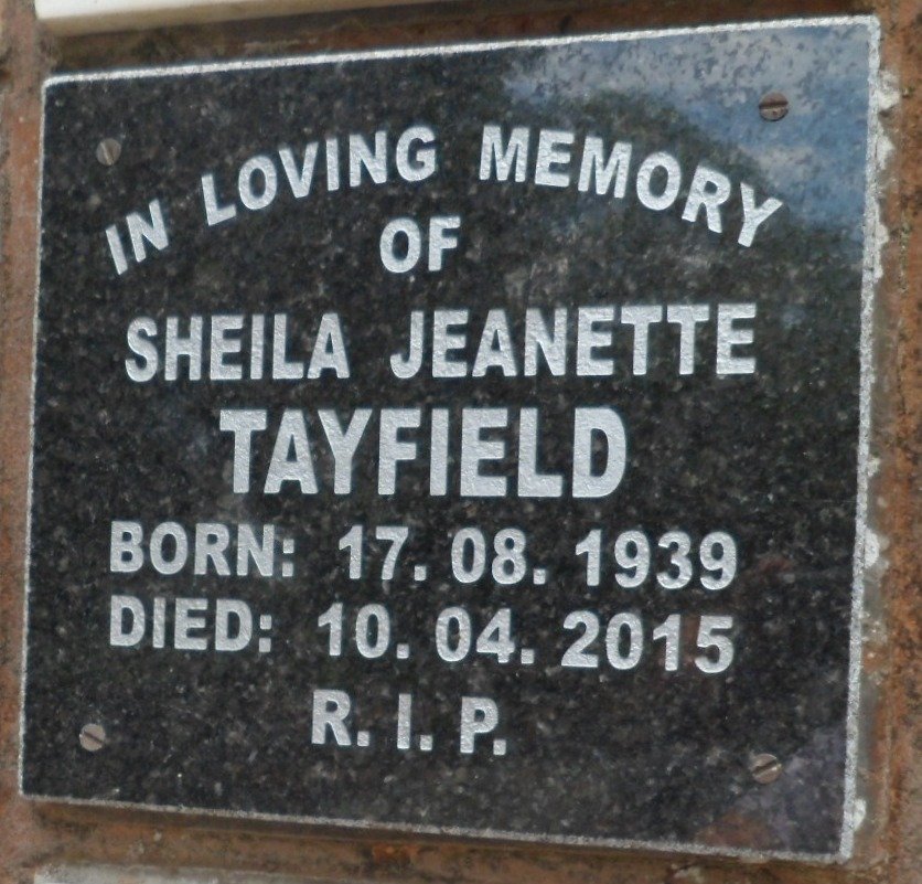 TAYFIELD Sheila Jeanette 1939-2015