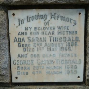 TIDBOALD George Cater 1888-1969 &amp; Ada Sarah 1886-1965