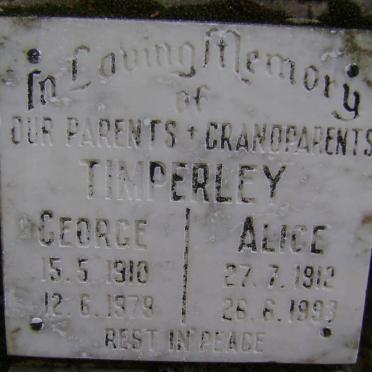 TIMPERLEY George 1910-1979 &amp; Alice 1912-1993
