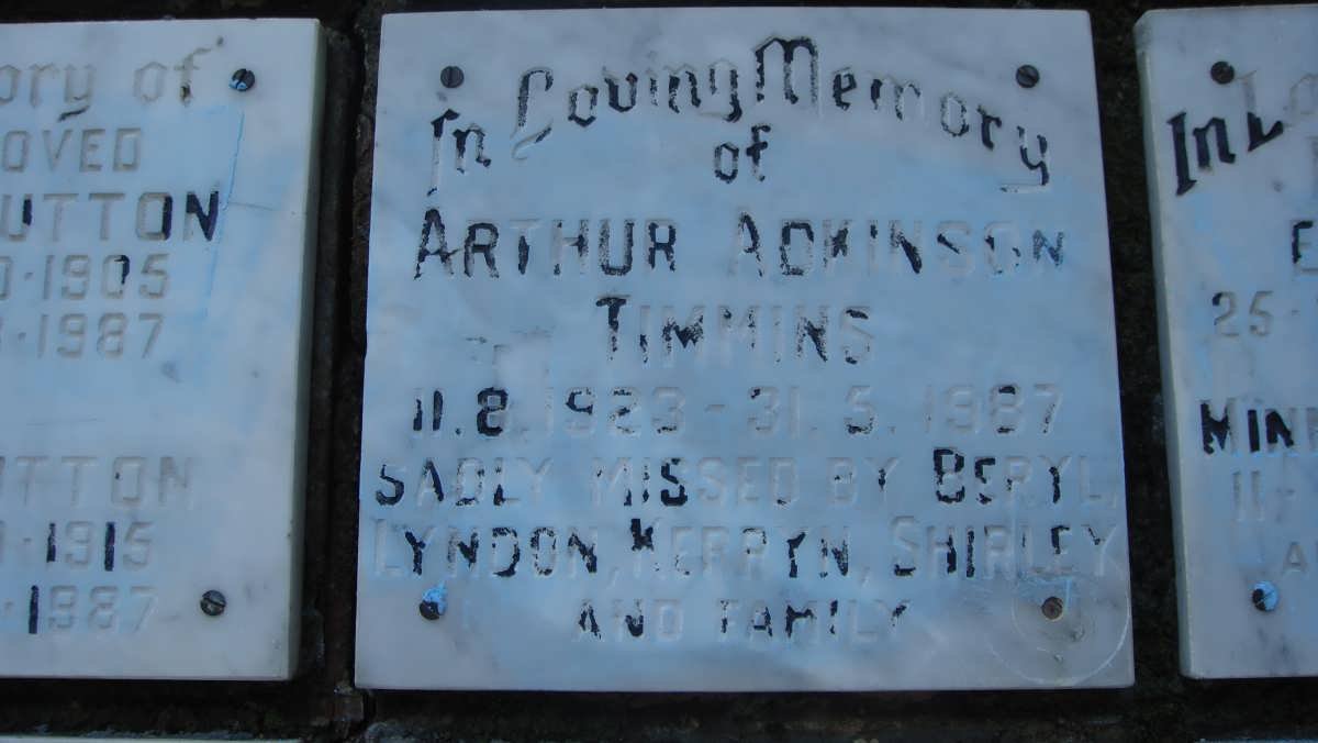 TIMMINS Arthur Adkinson 1923-1987