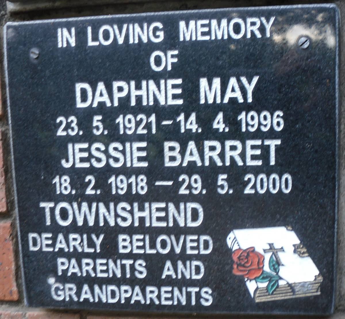 TOWNSHEND Jessie Barret 1918-2000 &amp; Daphne May 1921-1996