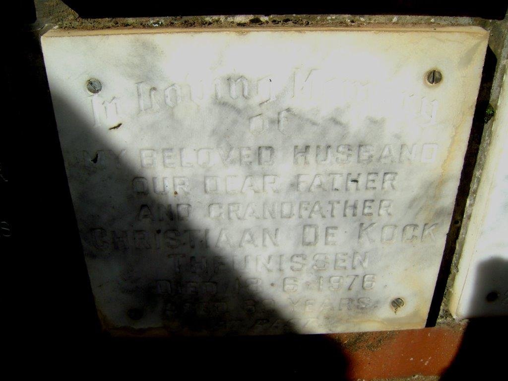 THEUNISSEN Christiaan De Kock - 1976