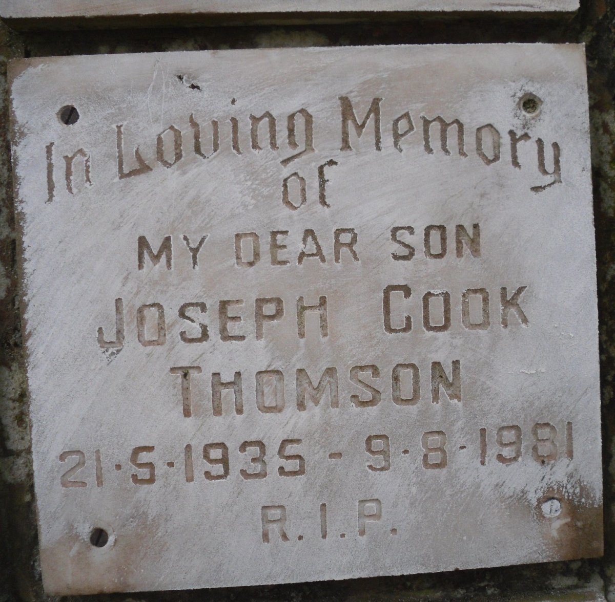 THOMSON Joseph Cook 1935-1981