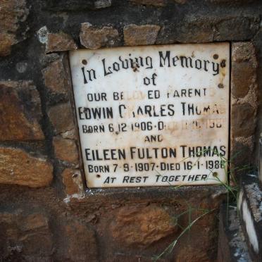 THOMAS Edwin Charles 1906-1981 &amp; Eileen FULTON 1907-1986