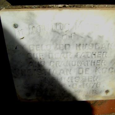 THEUNISSEN Christiaan De Kock - 1976