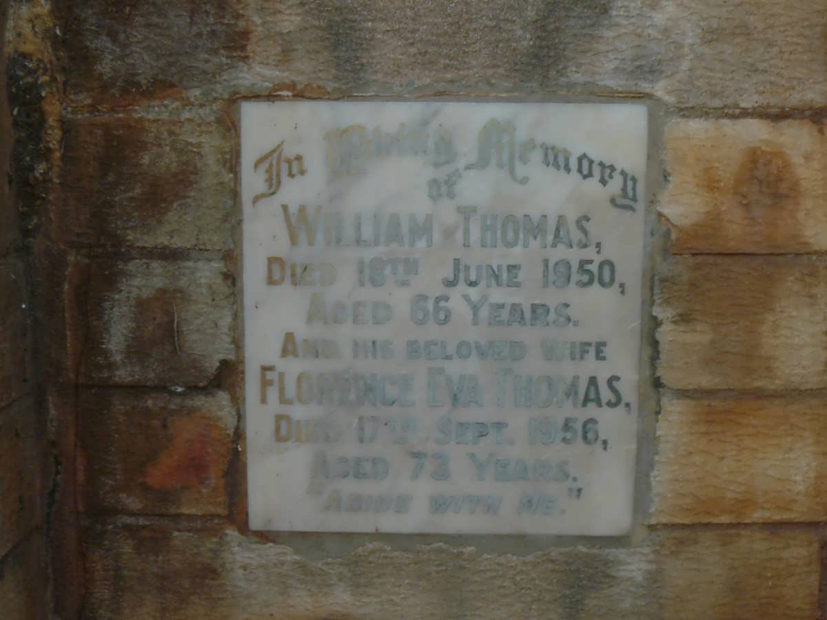 THOMAS William -1950 &amp; Florence Eva -1956