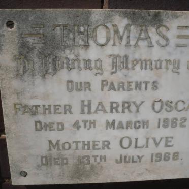 THOMAS Harry Oscar -1962 &amp; Olive -1966