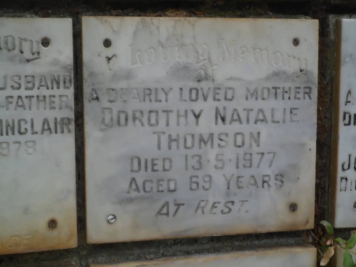 THOMSON Dorothy Natalie -1977