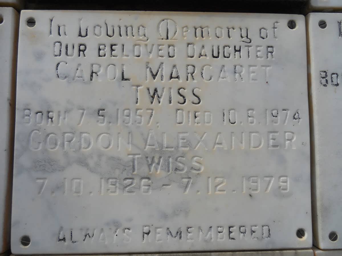 TWISS Gordon Alexander 1926-1979 :: TWISS Carol Margaret 1957-1974