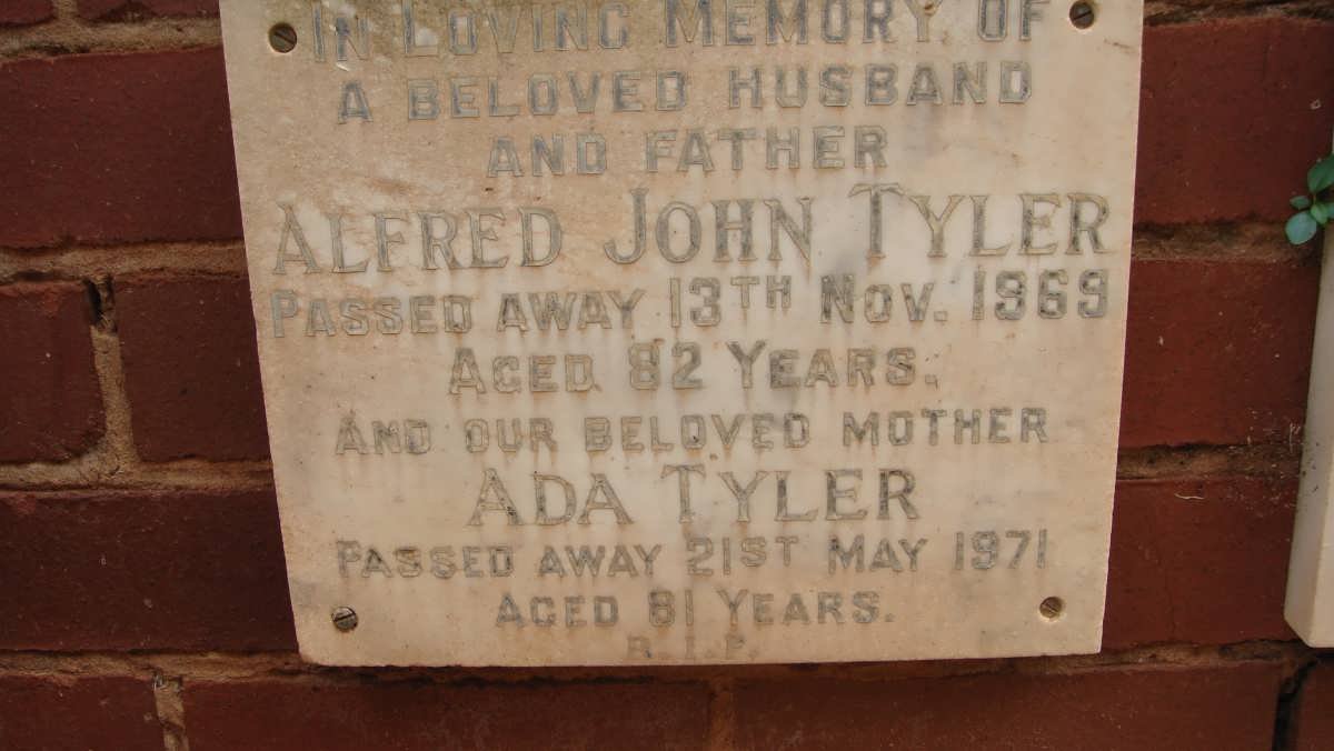 TYLER Alfred John -1969 &amp; Ada -1971