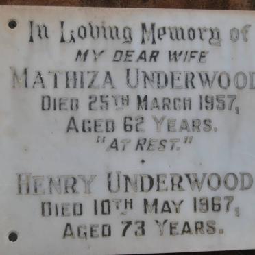 UNDERWOOD Henry -1967 &amp; Mathiza -1957