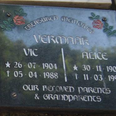 VERMAAK Vic 1904-1988 &amp; Alice 1909-1997