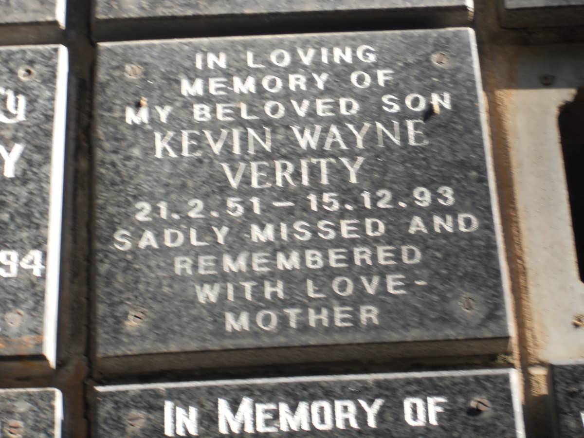VERITY Kevin Wayne 1951-1993