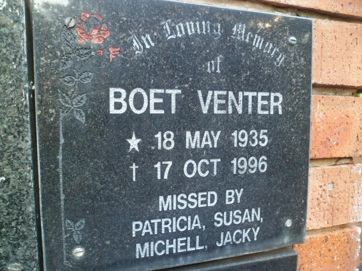 VENTER Boet 1935-1996