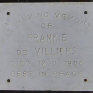 VILLIERS Frankie, de -1988