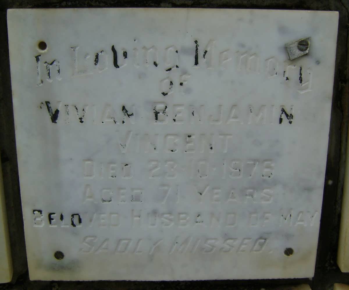 VINCENT Vivian Benjamin -1976