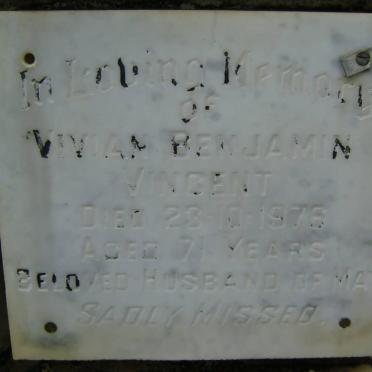 VINCENT Vivian Benjamin -1976