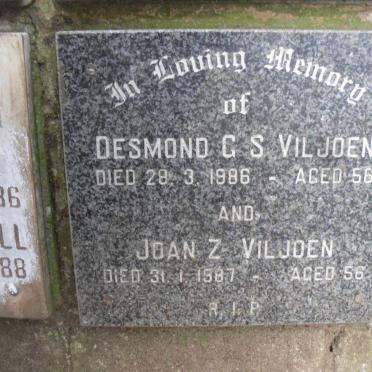 VILJOEN Desmond G.S. -1986 &amp; Joan Z. -1987