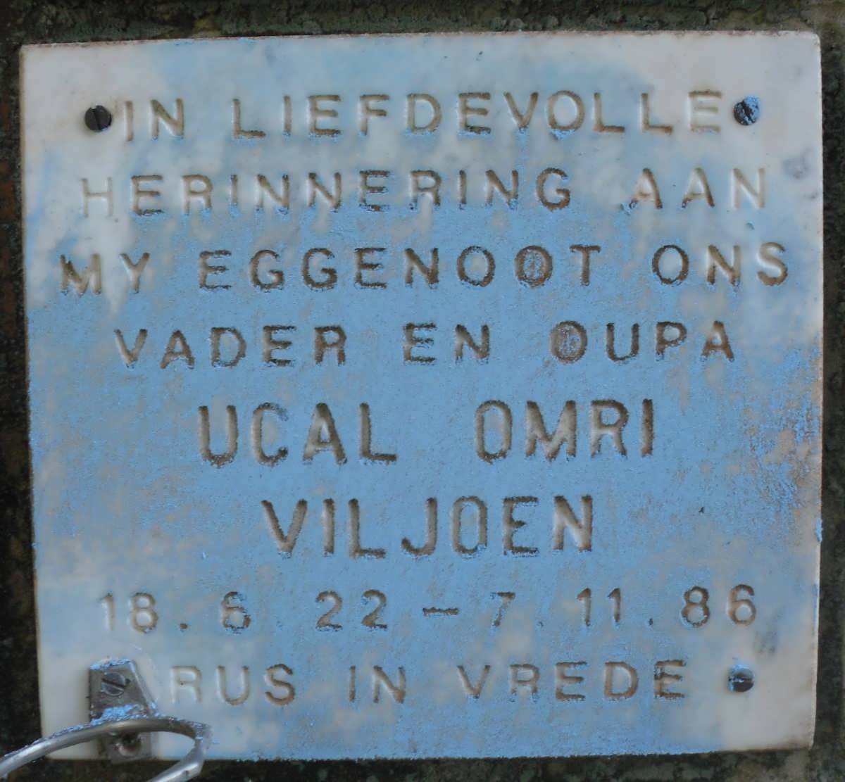 VILJOEN Ucal Omri 1922-1986