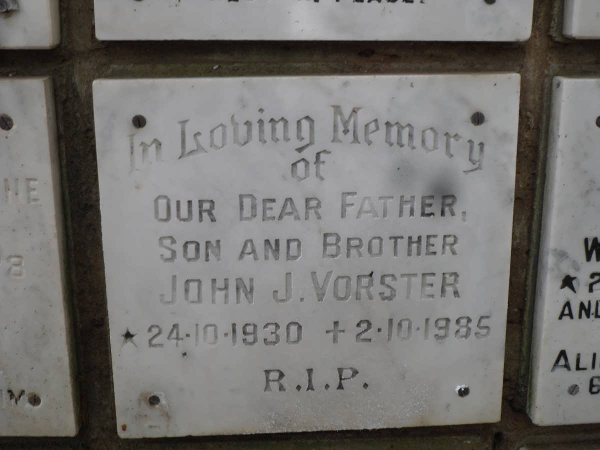 VORSTER John J. 1930-1985