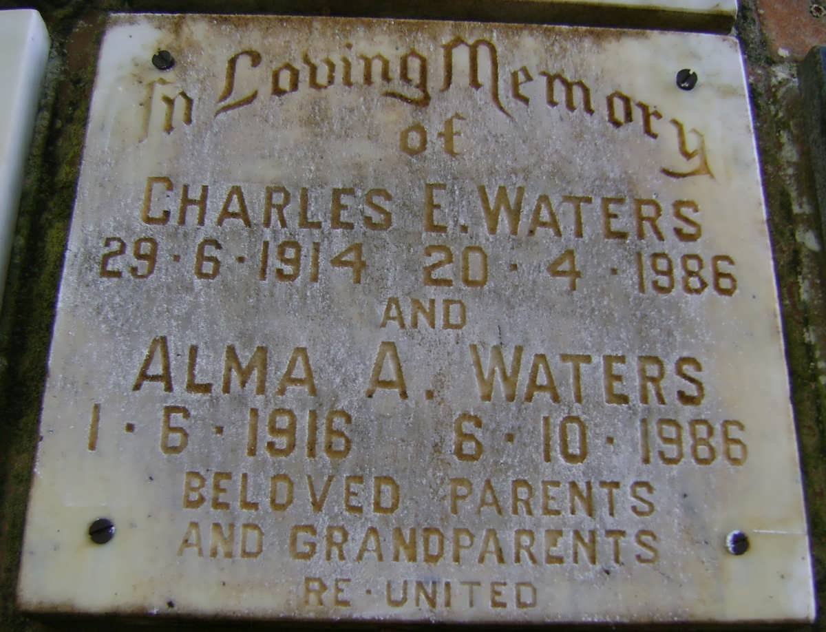 WATERS Charles E. 1914-1986 &amp; Alma A. 1916-1986
