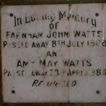 WATTS Farnham John -1968 &amp; Amy May -1984