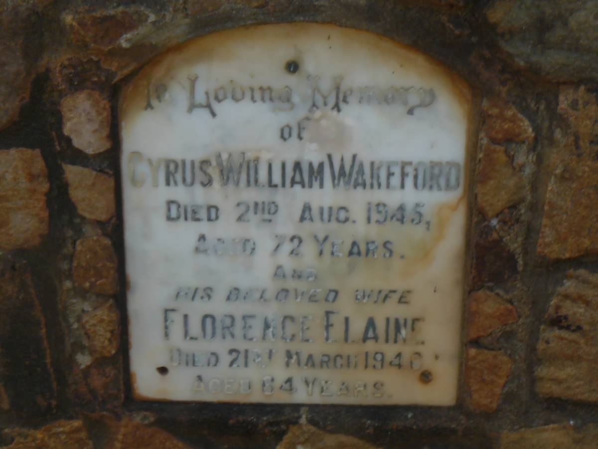 WAKEFORD Cyrus William -1945 Florence Elaine -1946