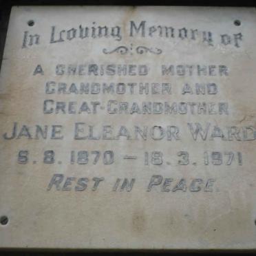 WARD Jane Eleanor 1870-1971