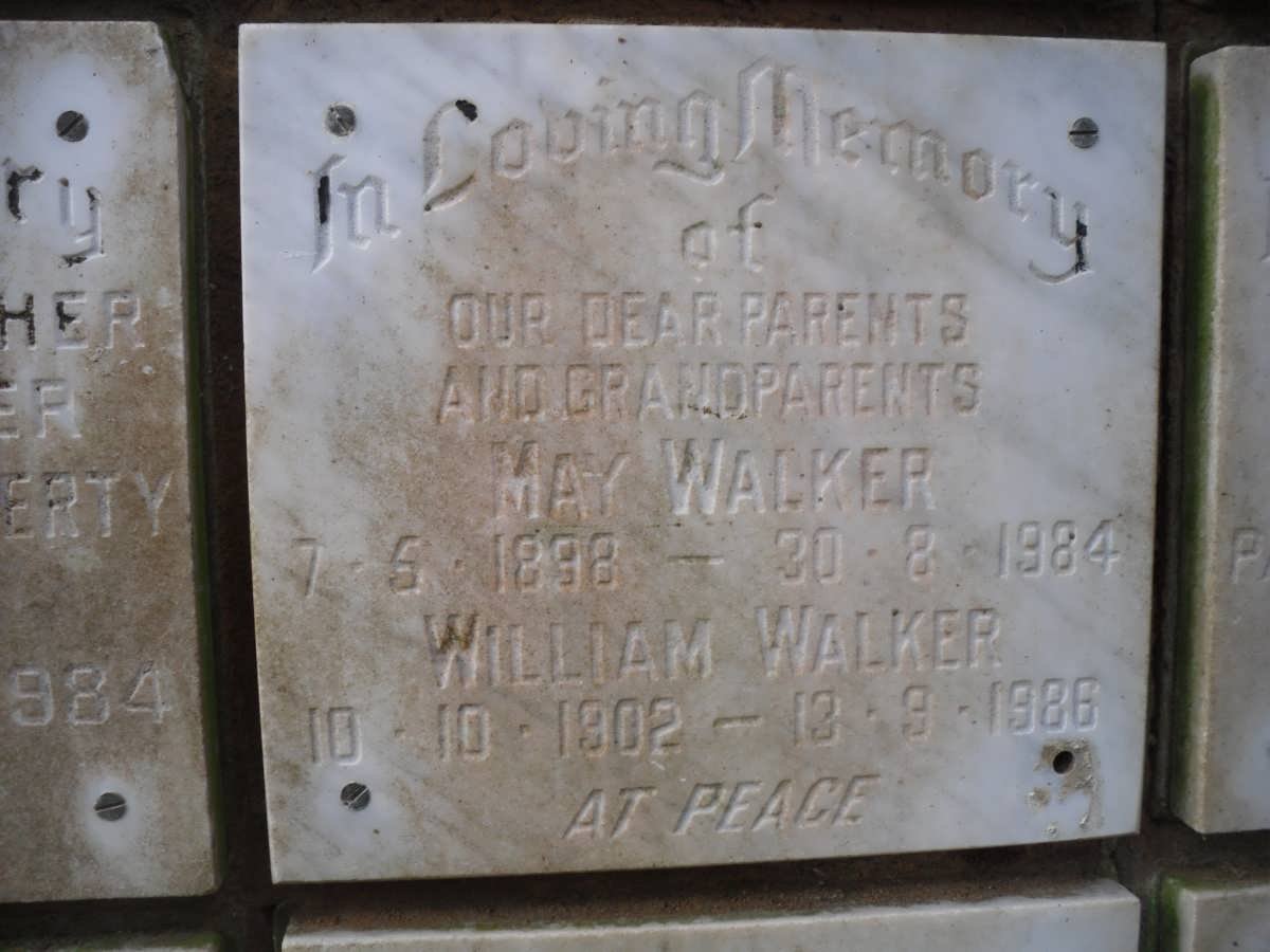 WALKER William 1902-1986 &amp; May 1898-1984