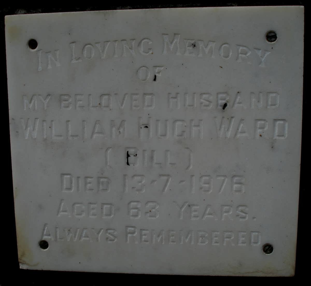 WARD William Hugh -1976