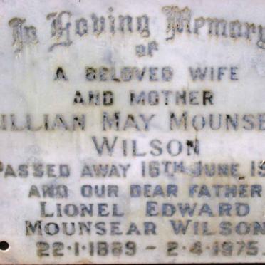 WILSON Lionel Edward, Mounsear 1889-1975 &amp; Lillian May -1967
