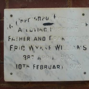 WILLIAMS Eric Wynne 1903-1973