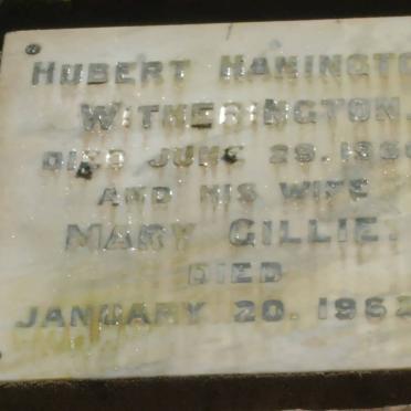 WITHERINGTON Hubert Hanington -1960 &amp; Mary Gillie -1962