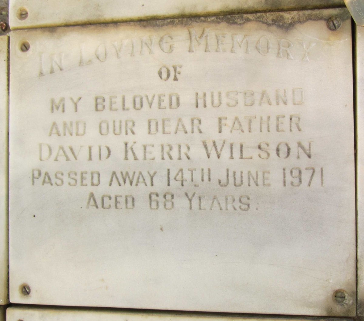 WILSON David Kerr -1971
