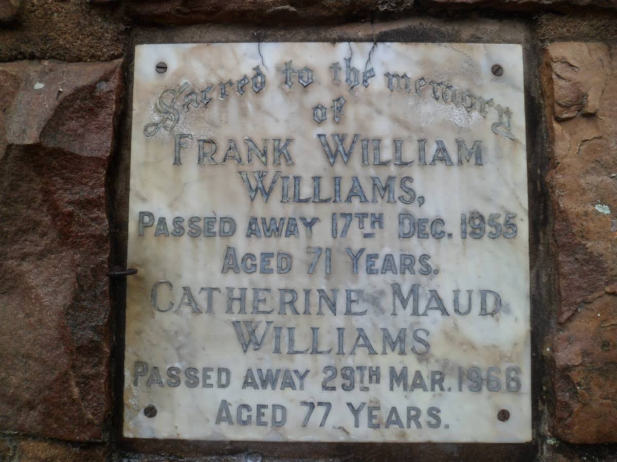 WILLIAMS Frank William -1955 &amp; Catherine Maud -1966