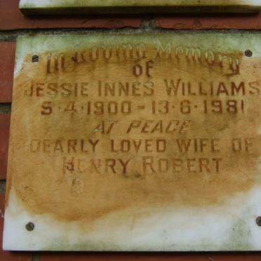 WILLIAMS Jessie Innes 1900-1981