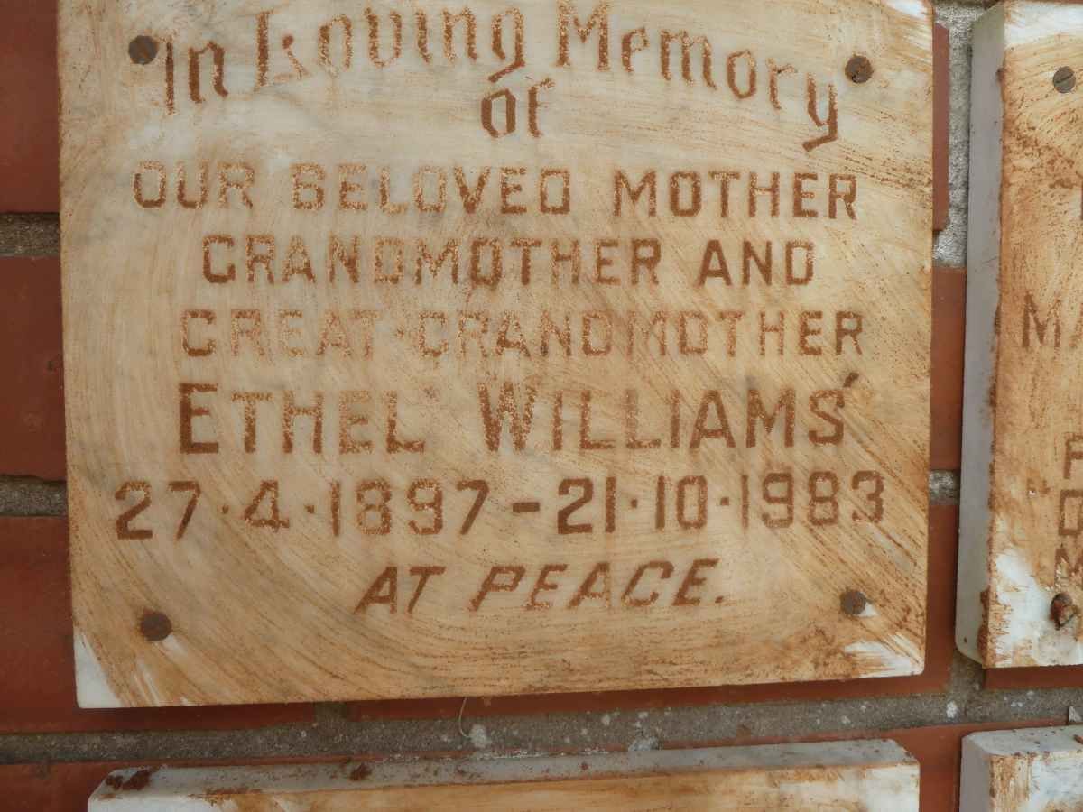 WILLIAMS Ethel 1897-1983