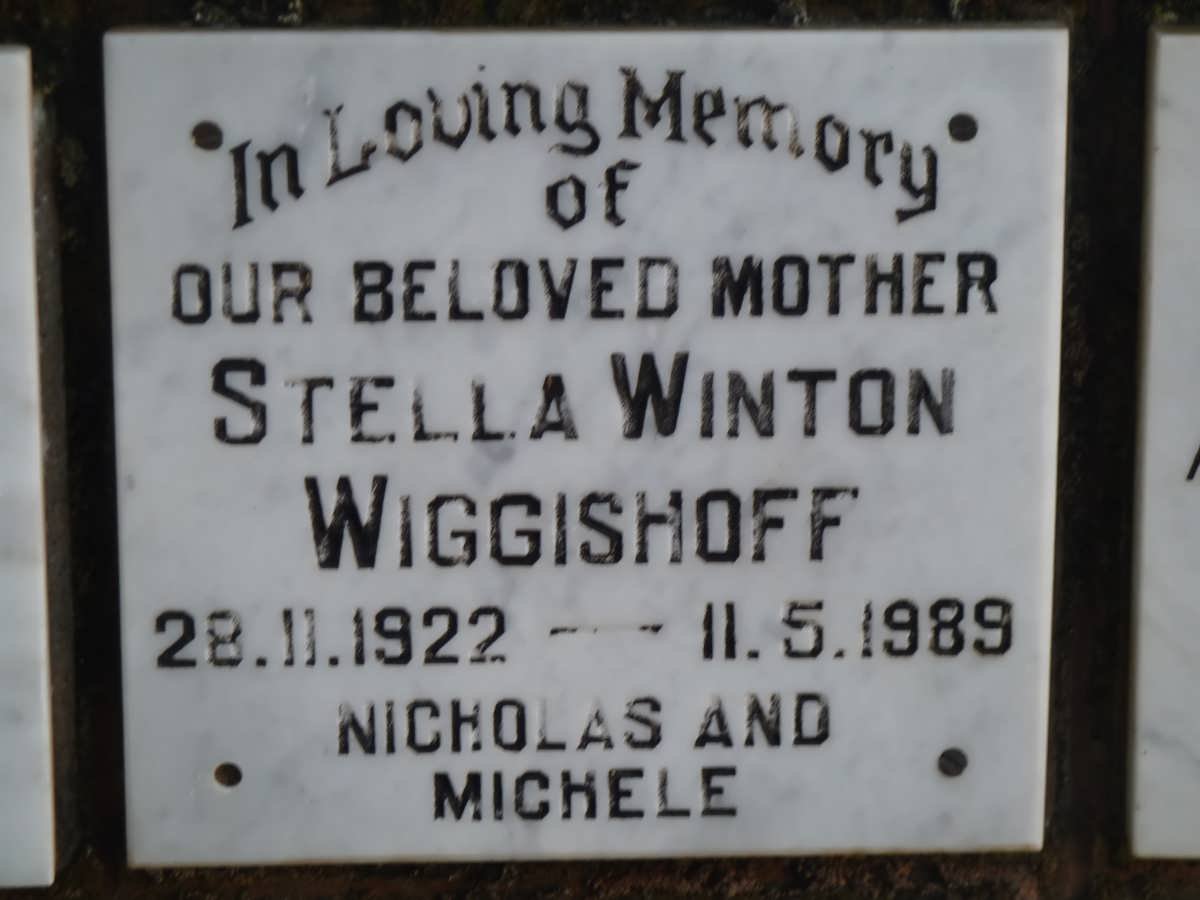 WIGGISHOFF Stella Winton 1922-1989