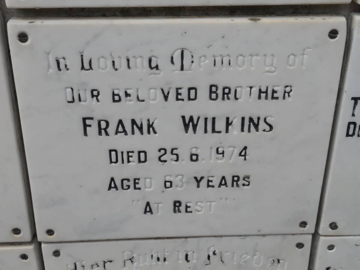 WILKINS Frank -1974