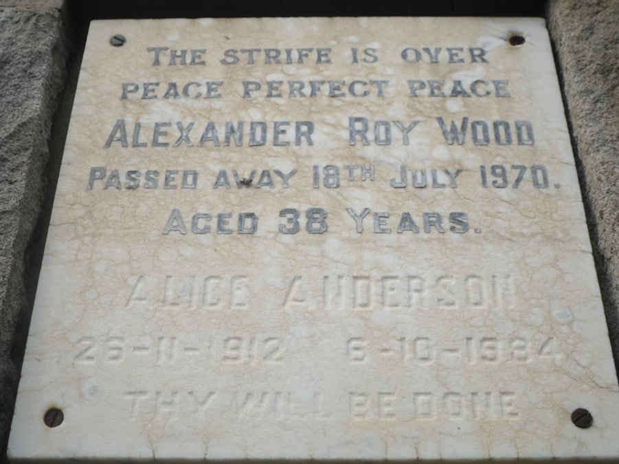 WOOD Alexander Roy -1970 :: ANDERSON Alice 1912-1984