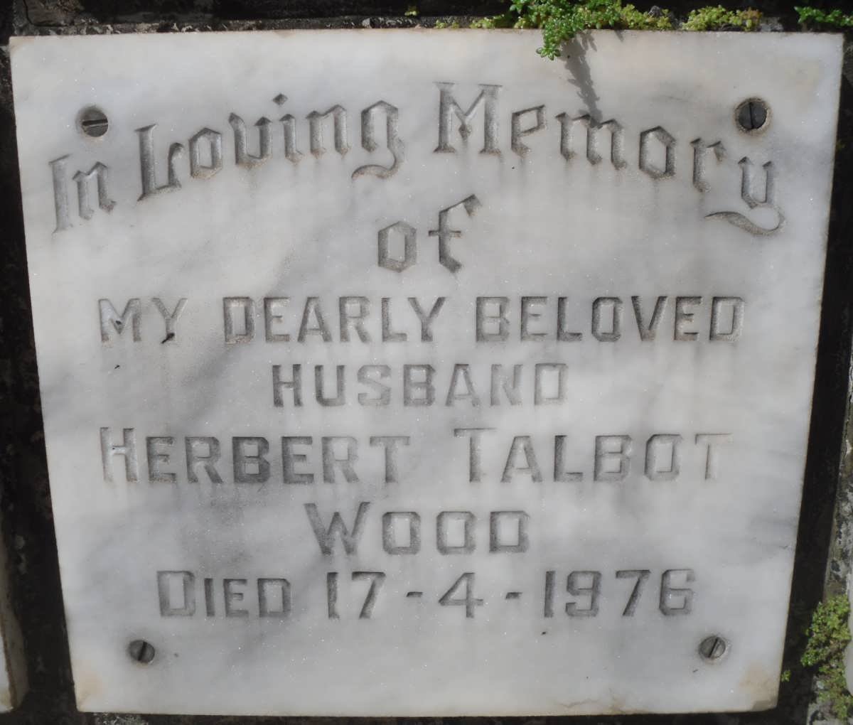 WOOD Herbert Talbot -1976