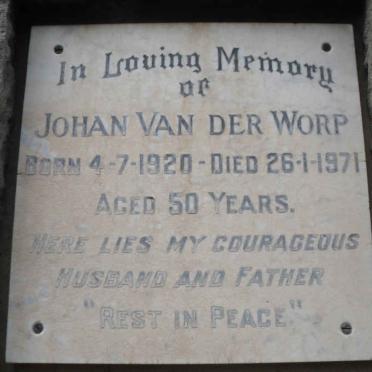 WORP Johan, van der 1920-1971