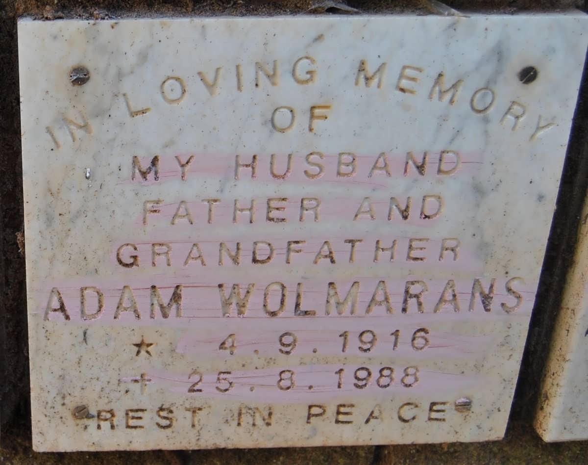WOLMARANS Adam 1916-1988
