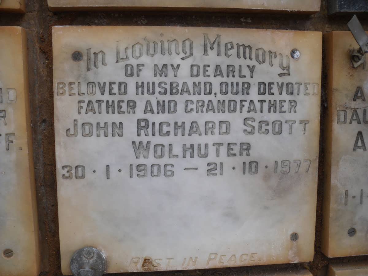 WOLHUTER John Richard Scott 1906-1977