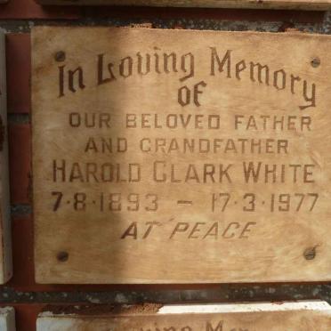 WHITE Harold Clark 1893-1977