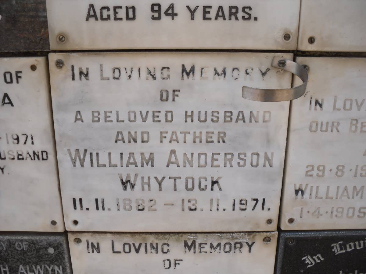 WHYTOCK William Anderson 1882-1971
